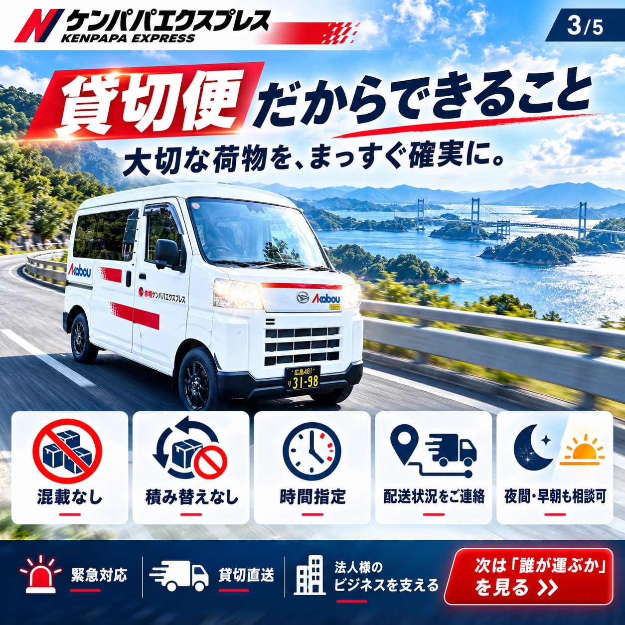 見本画像3：貸切便のサービスの強み